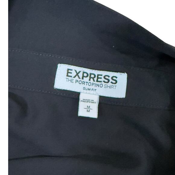 Express‎ Portofino Shirt Women M Black Lace Classic Office Career Work Capsule - Picture 9 of 10